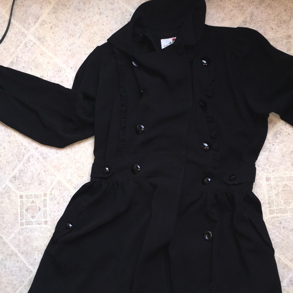 ORGANIC TIME BLACK FEM RUFFLE FRONT MAXI DRESS - Picture 8 of 8